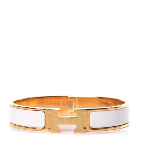 hermes enamel bracelet white